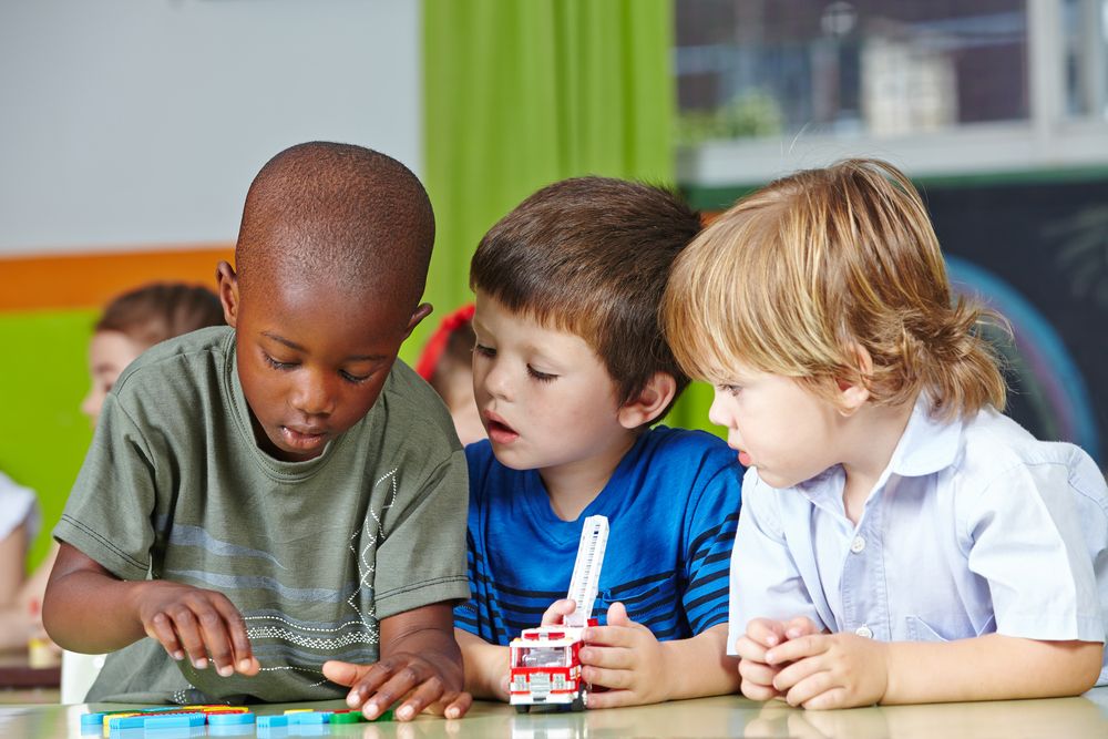 Child playing with blocks