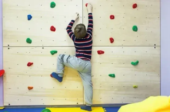 Child climbing, demonstrating gross motor development